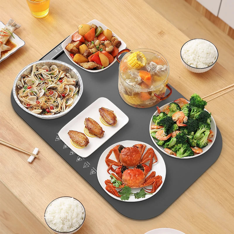Efficient Heating Technology Ultra-Thin Hot Plate Waterproof Touch Control Electric Food Warming Mat with Multiple Dishes