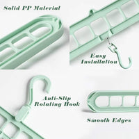 Multifunctional Plastic Hanger Space-Saving 9 Holes Hanger for Cloths Wardrobe Storage Rack