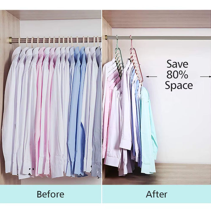 Multifunctional Plastic Hanger Space-Saving 9 Holes Hanger for Cloths Wardrobe Storage Rack