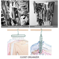 Multifunctional Plastic Hanger Space-Saving 9 Holes Hanger for Cloths Wardrobe Storage Rack