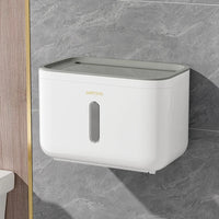 Bathroom Kitchen Wall Mounted Paper Towel Holder Rack Hanging Plastic Tissue Storage Box