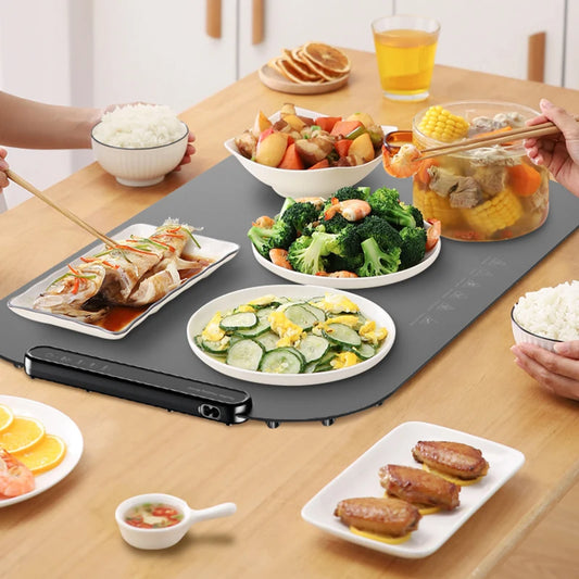 Efficient Heating Technology Ultra-Thin Hot Plate Waterproof Touch Control Electric Food Warming Mat with Multiple Dishes