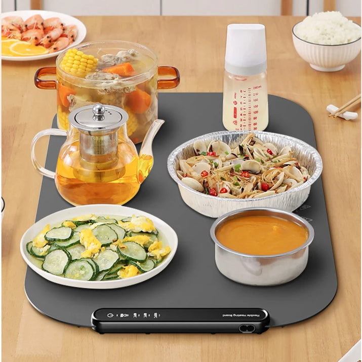 Efficient Heating Technology Ultra-Thin Hot Plate Waterproof Touch Control Electric Food Warming Mat with Multiple Dishes