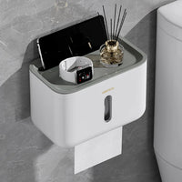 Bathroom Kitchen Wall Mounted Paper Towel Holder Rack Hanging Plastic Tissue Storage Box