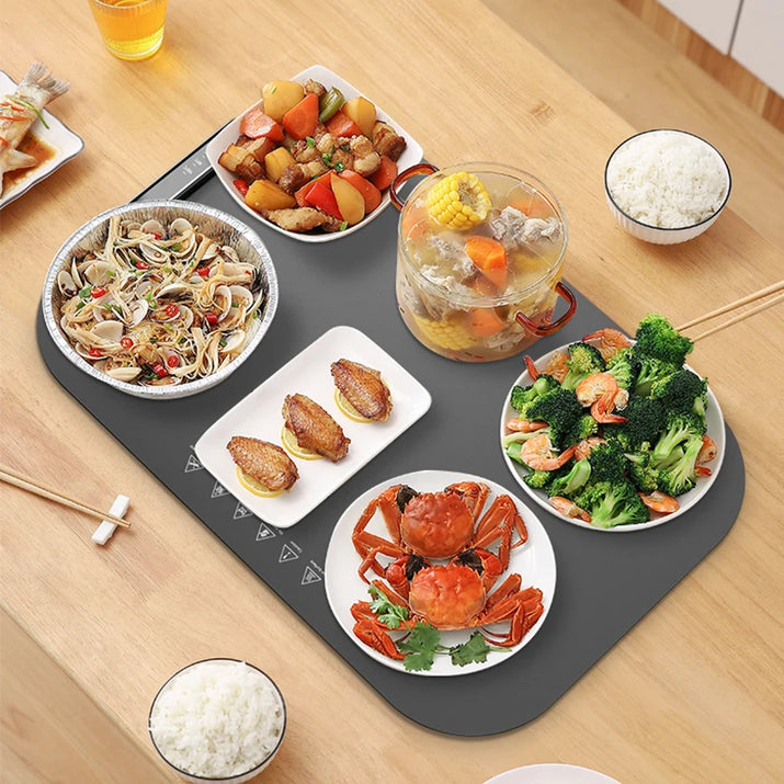 Efficient Heating Technology Ultra-Thin Hot Plate Waterproof Touch Control Electric Food Warming Mat with Multiple Dishes