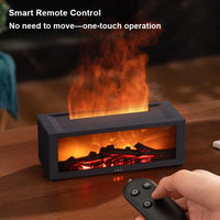 2025 New 3D Fireplace Humidifier Flame Aroma Diffuser Desktop Remote Control Seven Color Lights Simulation Fireplace Diffuser